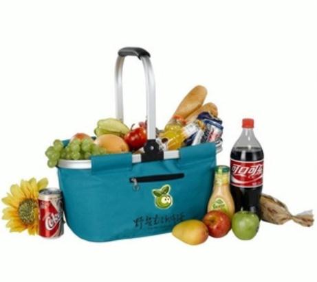 Promotional Shopping Basket with Round Aluminium Handle