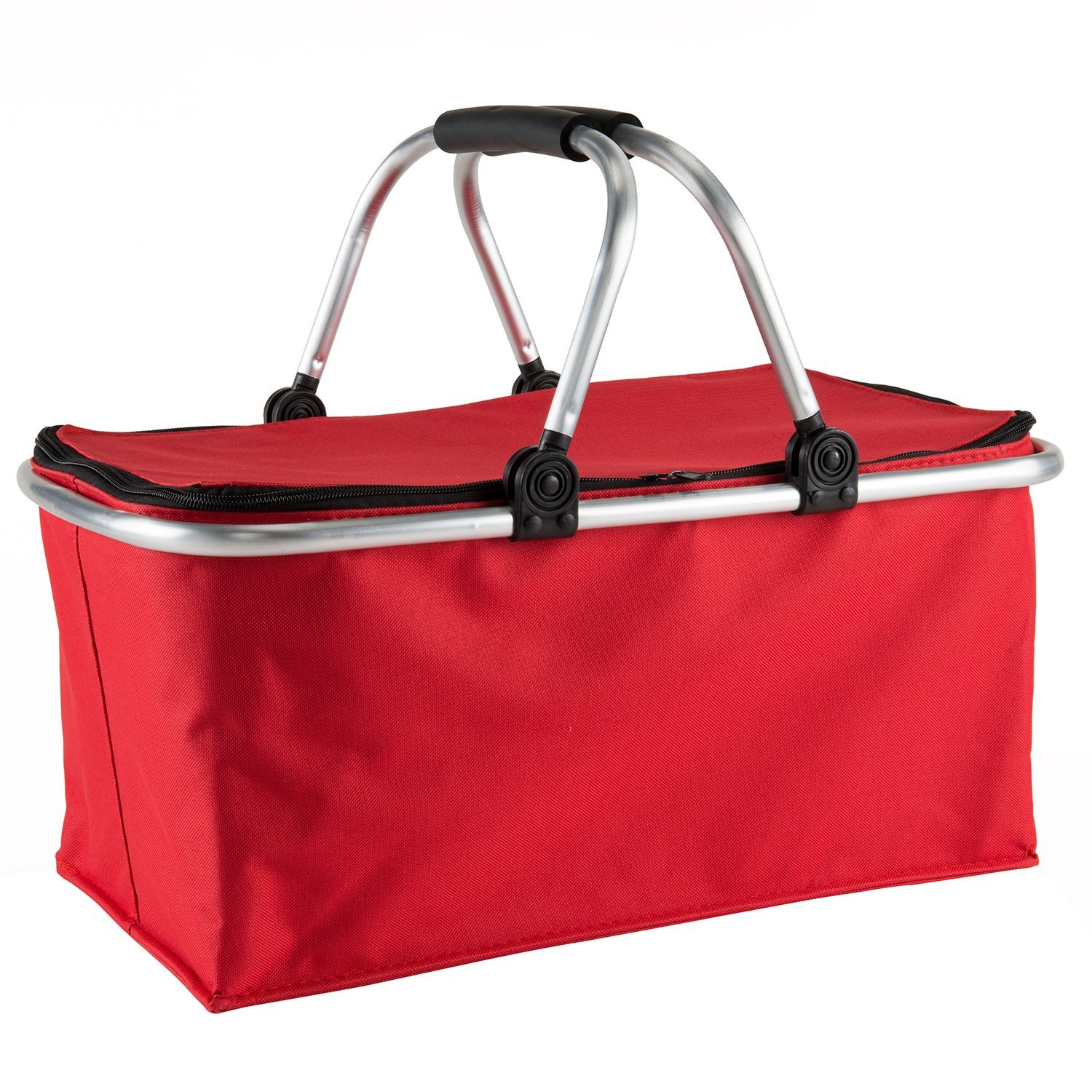 Foldable Insulated Shopper Basket with Round Aluminium Handle