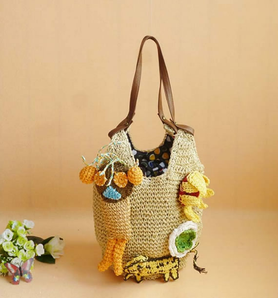 Crochet Lady Tote Handbag