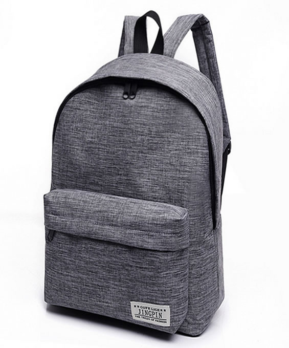 Grey Canvas School Bag For Middle School Student