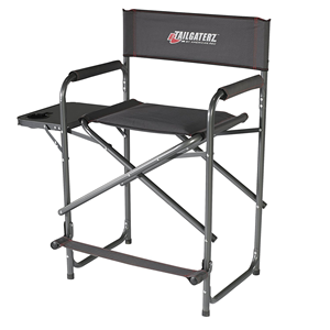 Take-Out Seat Steel Chair with Side Table, Director Chair With Side Table, Game Day Graphite