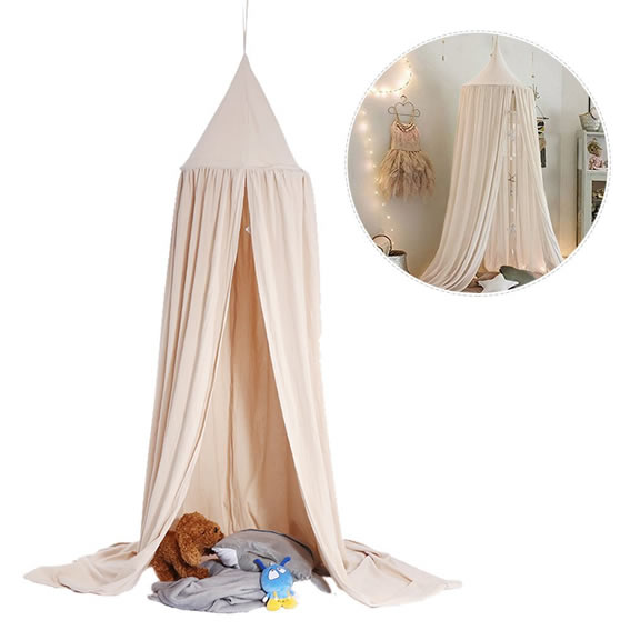 Cotton Canvas Dome Bed Canopy Kids Play Tent Mosquito Net for Baby Kids Indoor Outdoor 