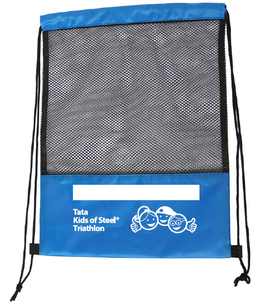 Blue 190T Polyester Promotional Drawstring Laundry Bag 